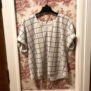 Black and White Checked Blouse 👚